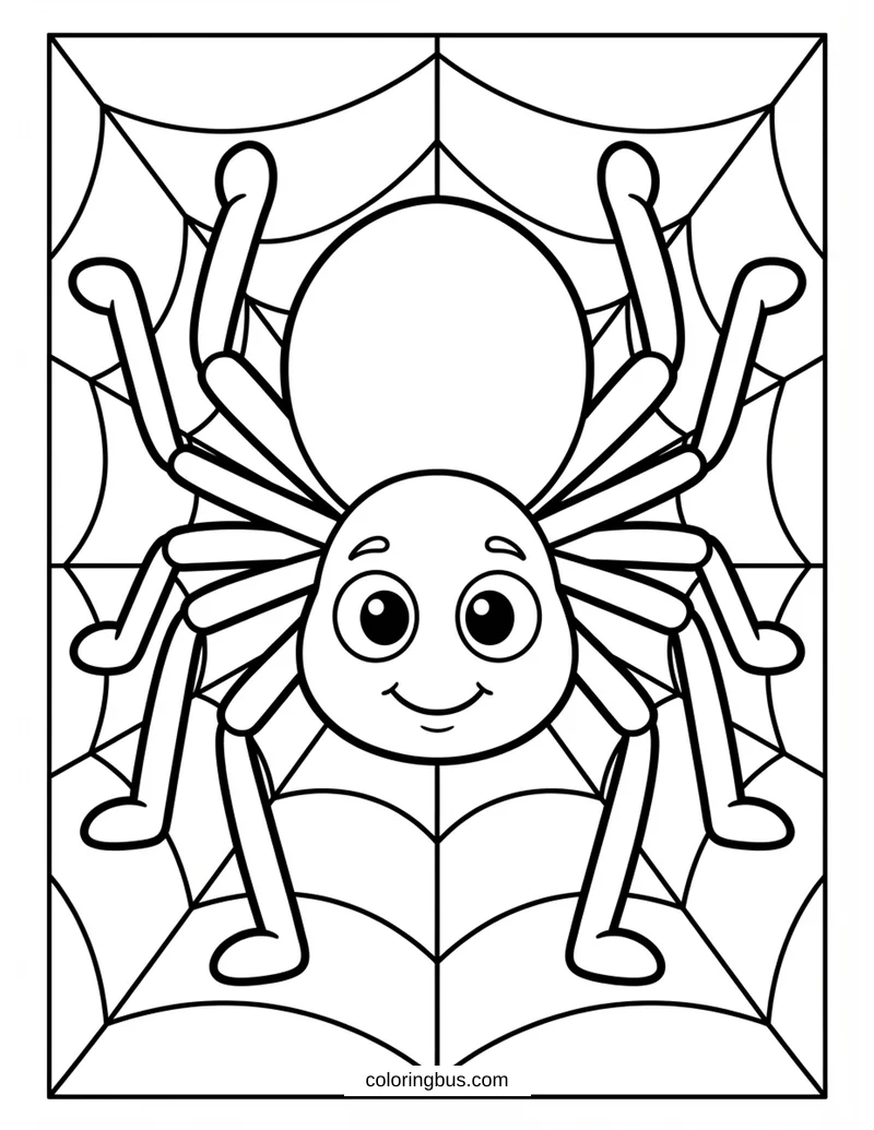 Simple Outline Of Cute Spider — free printable coloring page