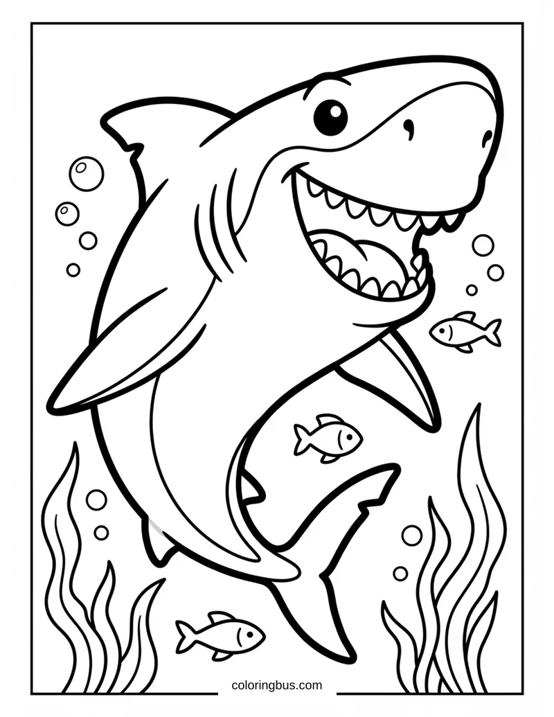 Megalodon — free printable coloring page